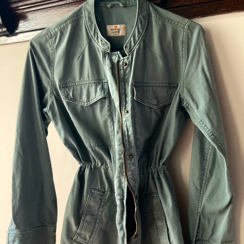 Marine Layer XS blue-gray cotton linen jacket